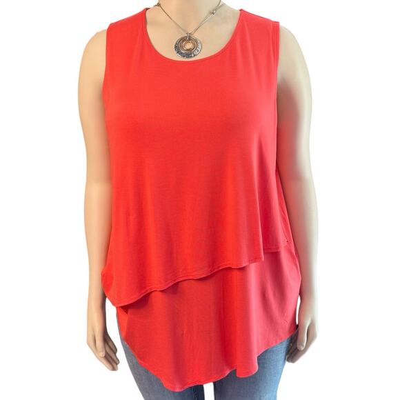 Alfani Multi-Layer Tank Top Size 3X in Orange - Picture 1 of 9